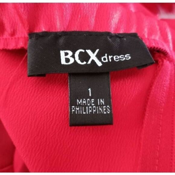 BCX RED STRAPLESS SATIN DRESS SZ.1 EUC - Picture 6 of 8